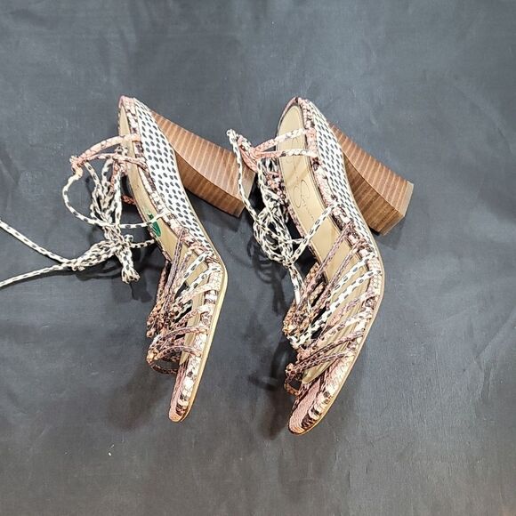 JESSICA SIMPSON WOMEN'S MALAYE BLOCK WRAP-UP SANDALS G1 - Picture 9 of 16